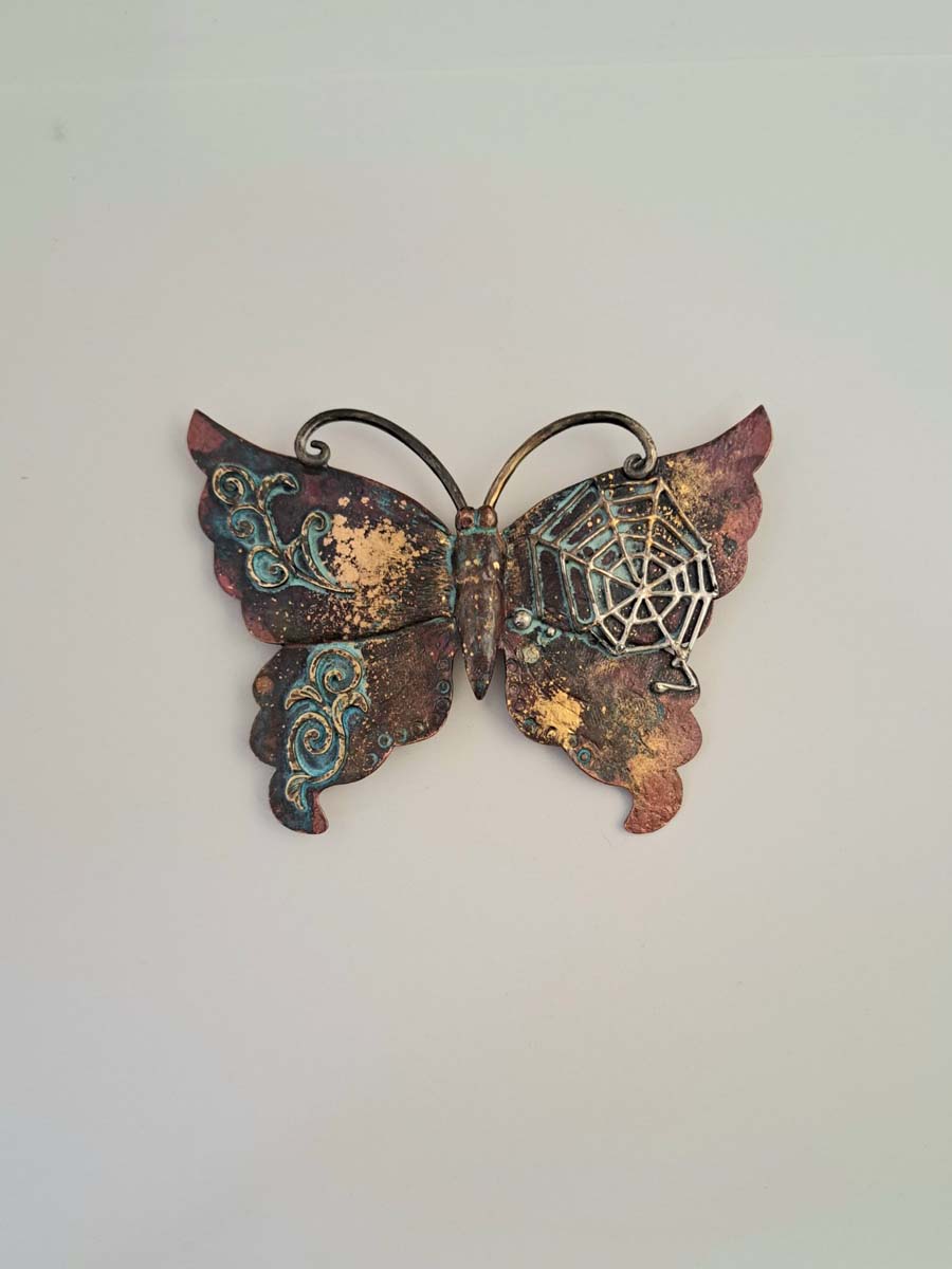 【希少レア 美品】蝶 トレー 美術品 アンティーク 昭和 作品詳細: 幻想の蝶 a