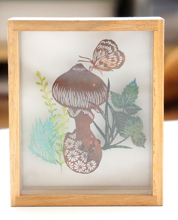 Amanita caesareer terrarium cutout specimen