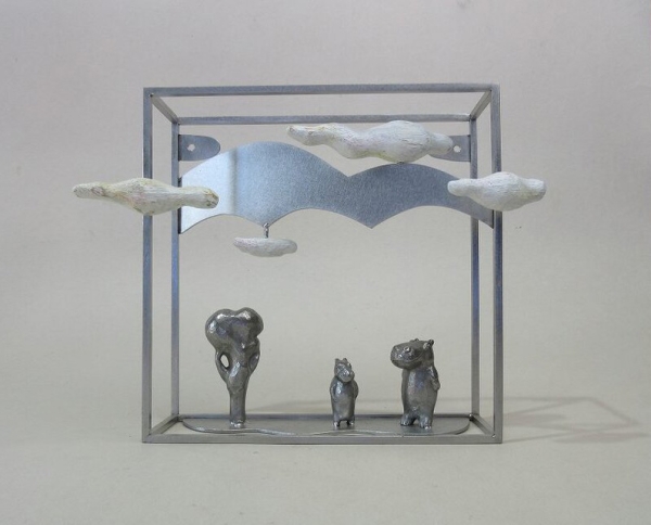 Wall-mounted object “Hippo and Cloud II”