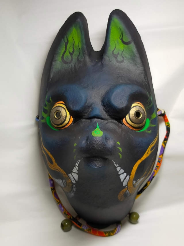 Paper-mache fox mask [Honohami]