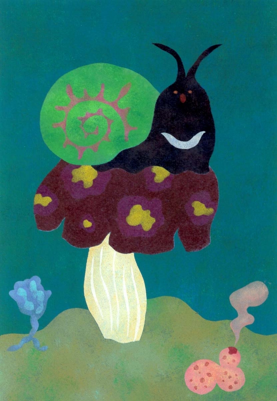 ツキノワマイマイ／ステンシル版画